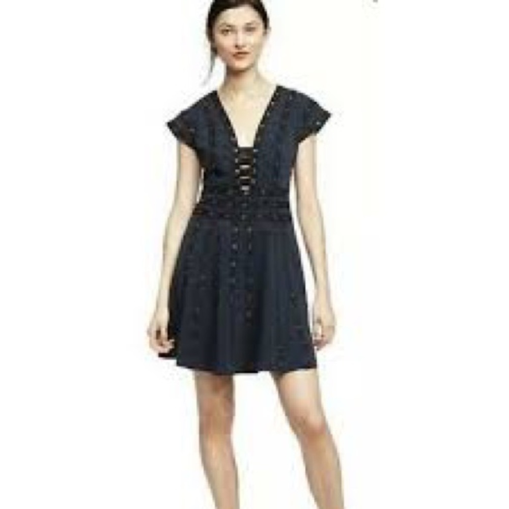 ZAC POSEN WOMENS DRESS, NAVY & Black, size 6
